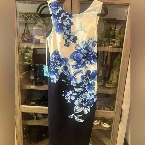 Anthropologie Maeve Vanda Sheath Sleeveless fitted Floral Dress SIZE 2 - Picture 5 of 6